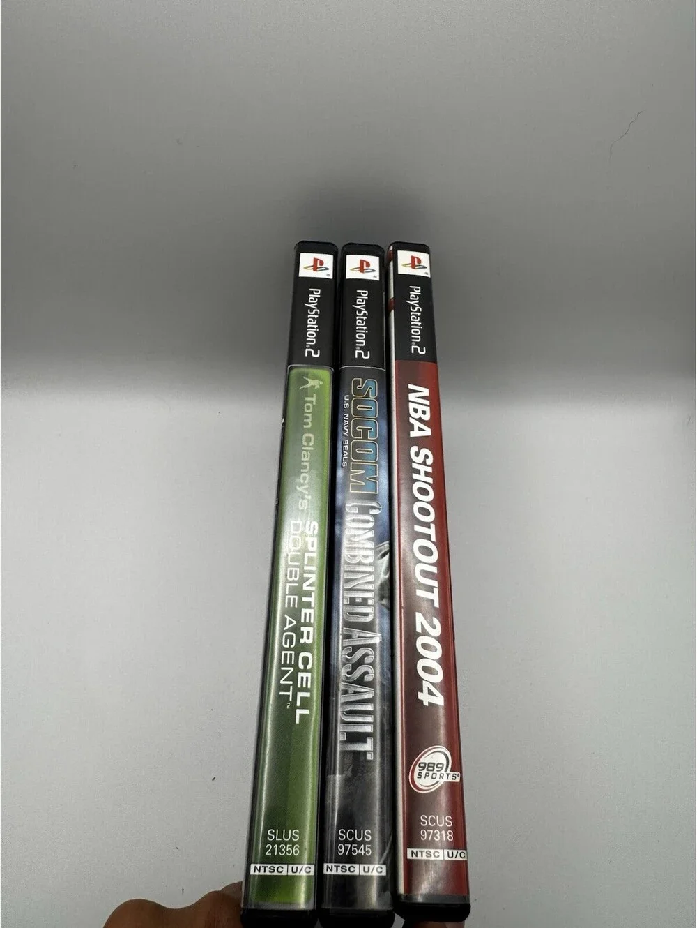 PlayStation 2 Game Lot of 3 Splinter Cell SOCOM Combined Assault NBA Shootout